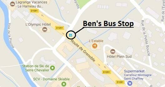 Chantemerle Airport Shuttle Bus Stop Map