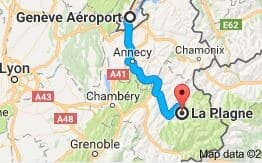 Geneva to La Plagne Directions