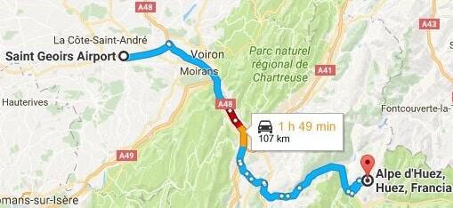 Grenoble Airport to Alpe d'Huez Directions