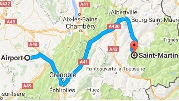 Grenoble Airport to Saint Martin de Belleville Directions