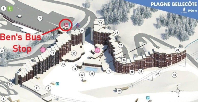 Plagne Bellecote Ben's Bus Stop