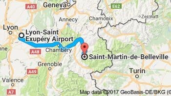 Lyon Airport to Saint Martin de Belleville Directions