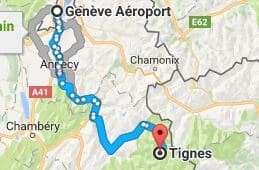 Geneva to Tignes Directions