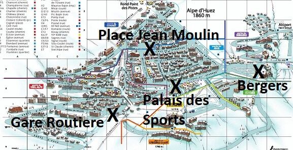 Map Alpe d'Huez Ski Transfers