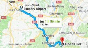 Lyon Airport to Alpe d'Huez Directions