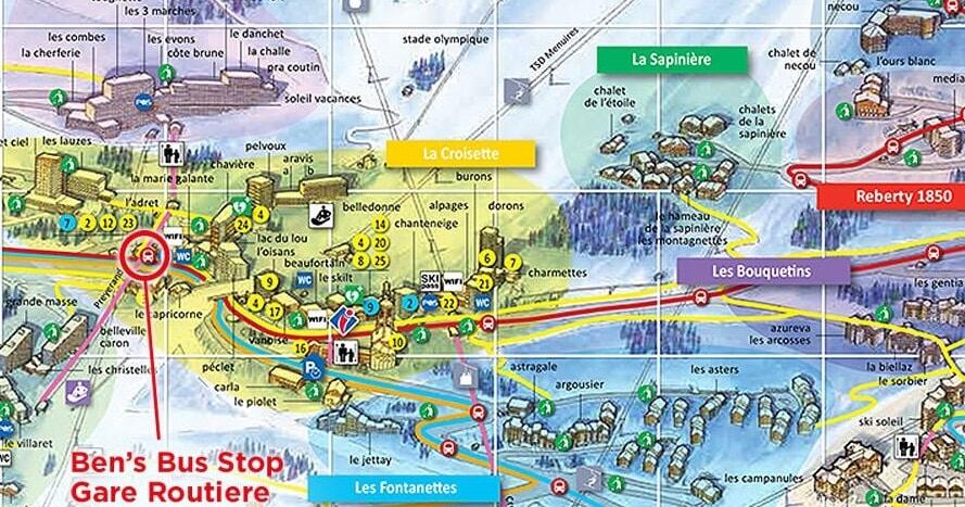 Les Menuires Airport Transfer Bus Stop