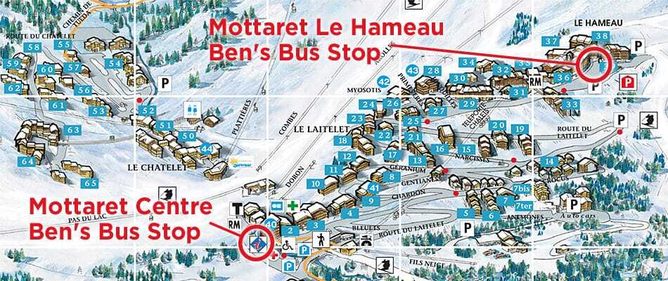 Mottaret Ben's Bus Airport Transfers Stops
