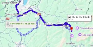 Geneva Airport to Les Carroz Directions