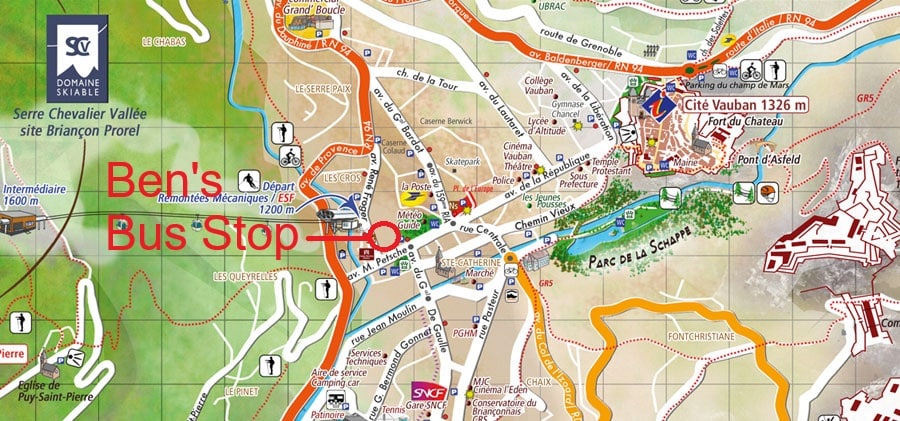 Briancon Ben's Bus Stop Map